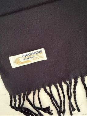 Royal Rossi 100% Black Cashmere Scarf Mongolian Cashmere